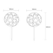 LED-Solar-Erdspießleuchte 36748S, Kugel, silber, Metall