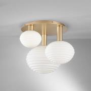 Deckenleuchte Ripple, goldfarben/opal, 3-flammig