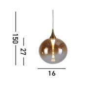 LED-Hängeleuchte Alchemy, 1-fl., schwarz, bernstein, Glas