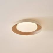 Lindby LED-Deckenleuchte Florie, beige, Metall, Ø 40 cm