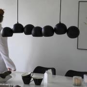 Hängeleuchte Cupolo, schwarz, Eisen, Länge 101 cm, 7-flammig