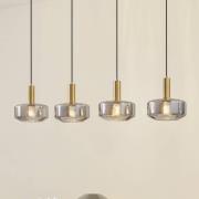 Lindby Hängeleuchte Hildur, 4-flg., 118 cm, rauchgrau, Glas