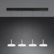 LED-Hängelampe Celeste weiß/braun 115 cm 4-flg. Glas dimmbar