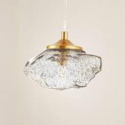 Lindby Hängeleuchte Piatra, rauch/messing, Glas, Ø 16 cm, G9