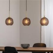 Hängelampe Dulce, rauchgrau/schwarz, Glas, 3-flammig