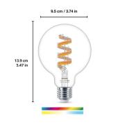 WiZ G95 LED-Filamentlampe Globe WiFi E27 6,3W RGBW