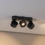 Arcchio LED-Deckenleuchte Rotari, Linsen, 3-flammig, schwarz