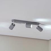 Deckenstrahler Livia, grau, 52 cm, 3-flg., Metall, GU10