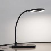 Lindby LED-Tischlampe Siona schwarz CCT dimmbar Ladestation