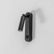 Wandlampe Enzo Long, schwarz, Metall, 22 cm, verstellbar, G9