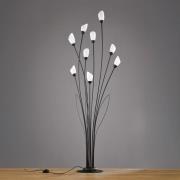 Stehleuchte Gloriosa, schwarz, Glas, 9-flammig