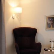Wandleuchte Roller, Stoff, weiß/beige, Leselicht