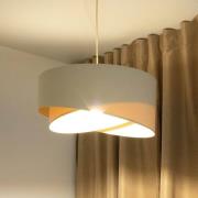 Hängeleuchte Boho, creme/beige, Ø 50 cm, Höhe 23 cm, Leinen