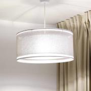 Hängeleuchte Duo Den Light, silbergrau, Ø 50 cm, Leinen, PVC