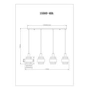 Hängelampe Milley, Länge 110 cm, bronzefarben, 4-flg.