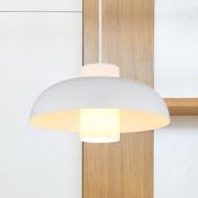 Pendellampe Lowe, weiß matt, Ø 38 cm, Metall