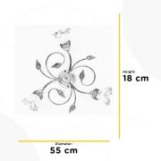 Deckenlampe Lancia, elfenbeinfarben, 3-flammig, Eisen, Glas