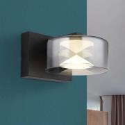 LED-Wandleuchte Belinda, rauchgrau, Breite 15 cm, Glas