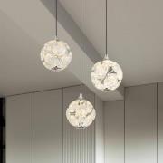 LED-Hängelampe Virina, Ø 42 cm, transparent, Kristall, 3-flg