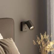 Wandspot CAN TILT, schwarz, 10 x 10 cm, Metall Schalter GU10
