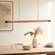 Quitani LED-Hängelampe Kiera, eiche/schwarz, 98 cm