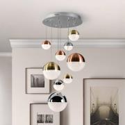 LED-Hängeleuchte Sphere, 9-fl., dimmbar, Ø 50 cm, multicolor