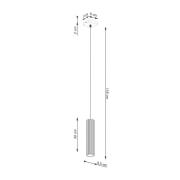 Pendellampe Karbon, schwarz, Ø 6 cm, Aluminium