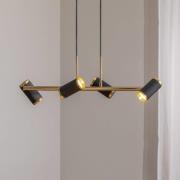 Hängelampe Lume schwarz/gold antik Länge 66 cm 4-flg. Metall