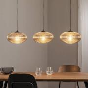 Esszimmerlampe Coco, Länge 115 cm, schwarz/rauchgrau, 3-flg.