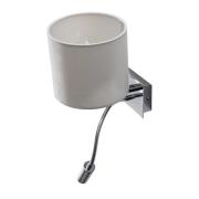 Wandleuchte Bilo, weiß/chrom, Textil, 2-flammig, Leselicht