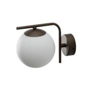 Wandleuchte Aurora, braun, Glas, 17 cm hoch, Kugel, E14