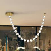 LED-Hängeleuchte Zaria, 21-fl., gold, klar, Metall, Acryl