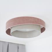 LED-Deckenleuchte Luneta S, Chenille, rosa/grau, 3-step-dim