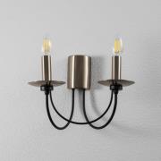 Wandlampe Dofa, messing antik/schwarz, 2-flammig