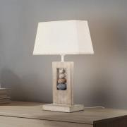 Tischleuchte Miriel, Höhe 46 cm, Textil, Holz
