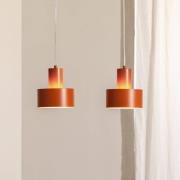Hängeleuchte Rif 2, ziegelrot, 2-flammig, linear, Stahl