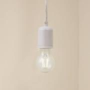 Lindby Pendelleuchte Hattie, weiß, Ø 4,7 cm, Metall, E27