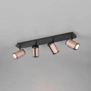 Deckenstrahler Gillan, coffee, 4-flammig, Metall, GU10
