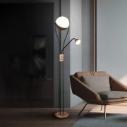 LED-Stehleuchte Chris,, coffee, Metall, Leseleuchte, Dimmer
