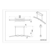LED-Pendelleuchte Ginko, schwarz matt, Metall, Länge 79 cm