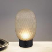 LED-Akku-Tischleuchte Facette, grün, USB, Glas,