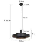 Hängeleuchte Flinter, schwarz, Metall, Ø 50 cm, E27