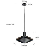 Hängeleuchte Halo Cirque, schwarz, Metall, Ø 50 cm, E27