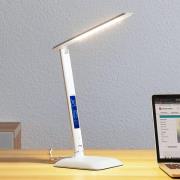 Lindby  LED-Tischlampe Ludmilla, Höhe 34 cm, weiß, Display