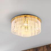 Deckenleuchte Gorley, goldfarben/opal, Ø 50 cm, Metall/Glas