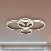 LED-Deckenlampe Grouni, Länge 85 cm, titanfarbig, CCT