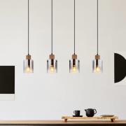 Hängeleuchte Underwood, Länge 105 cm, braun/rauchgrau, MDF