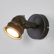 Lindby Wandstrahler Leonor, schwarz, Metall, 1-flg., 9,5 cm