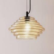 Lindby Pendelleuchte Orliana, Ø 35 cm, amber, Glas