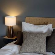 PR Home Tischlampe Aira, Höhe 50 cm, messingfarben/weiß